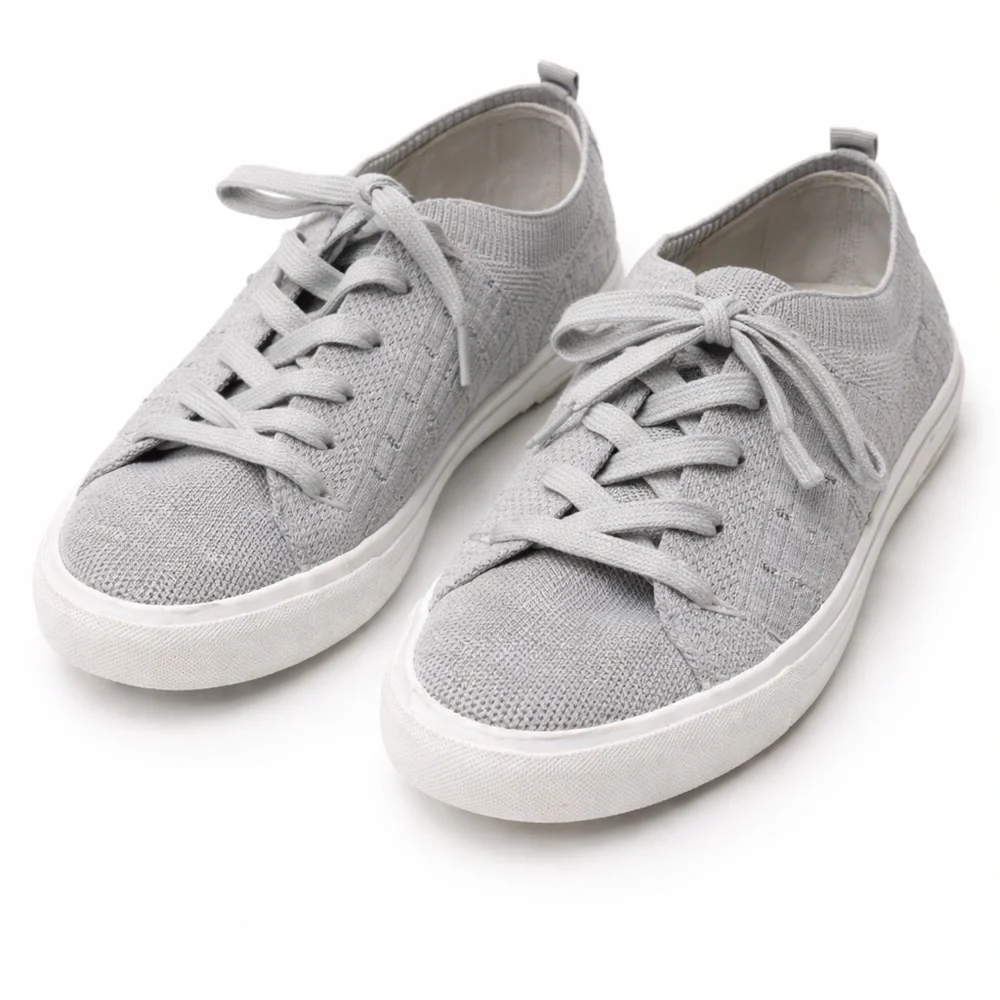 Blowfish Malibu Light Gray Knit Lace-Up Sneakers – Casual Comfort